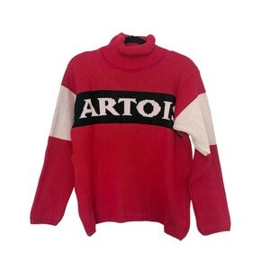 NWOT Stella Artois Red Black White Turtleneck Sweater Beer Merchandise Medium